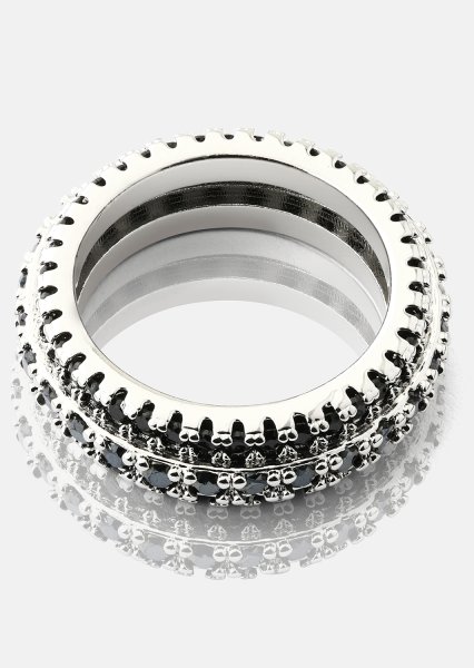 Ring Dark Crystal Shimmer- Silverpläterad