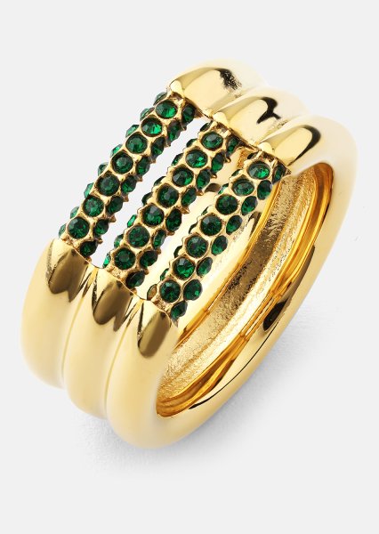 Ring Green Lumière- 18k Guldpläterad