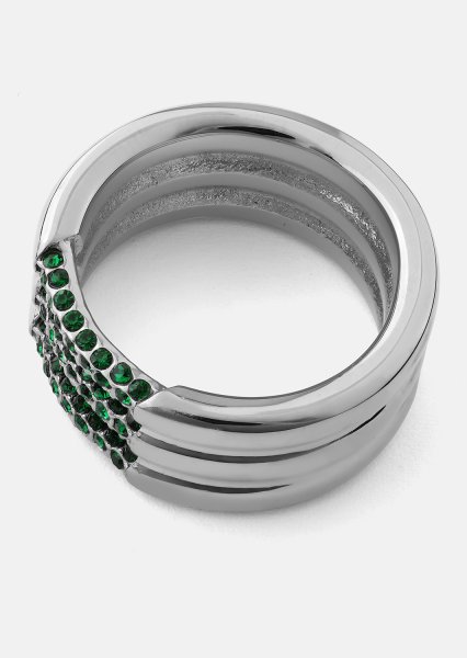 Ring Green Lumière - Silverpläterad
