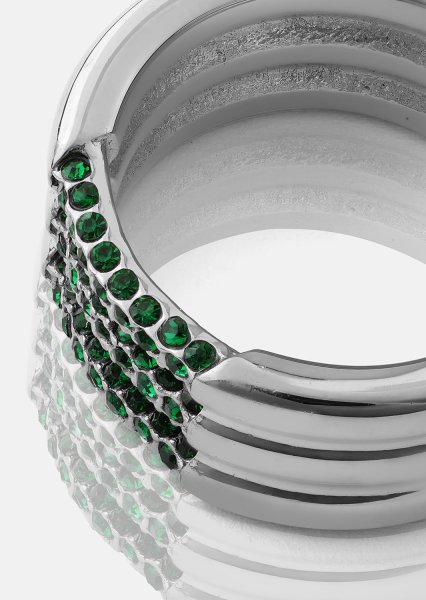 Ring Green Lumière - Silverpläterad