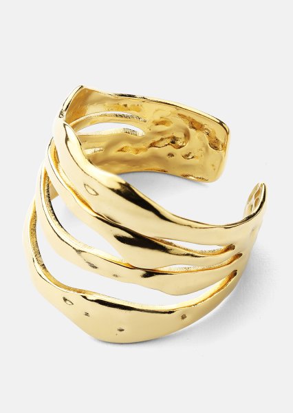 Ring Wave - 18k Guldpläterad