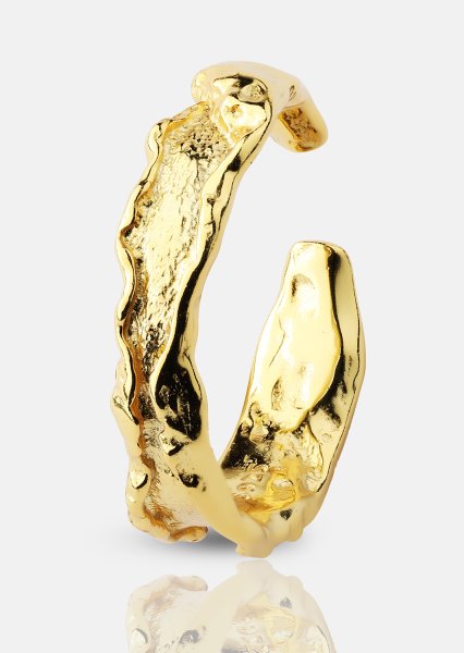 Ring Raw Texture - 18k Guldpläterad