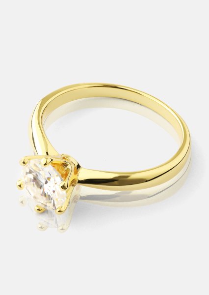 Ring Solitaire - 18K Plated Gold