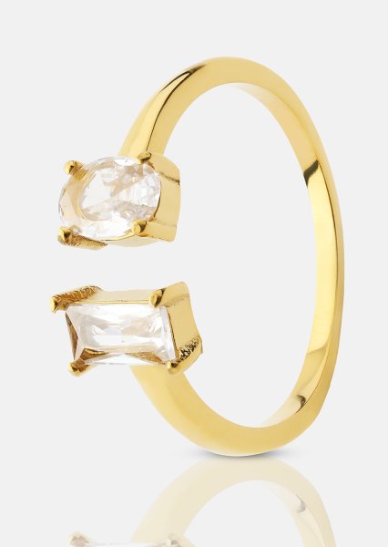 Ring Duo Cut - 18k Guldpläterad