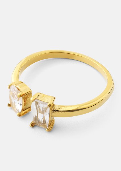 Ring Duo Cut - 18k Guldpläterad