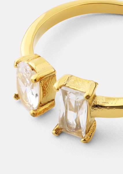 Ring Duo Cut - 18k Guldpläterad