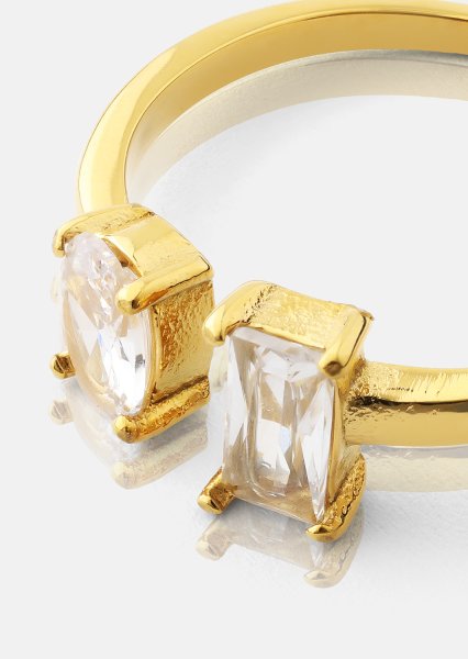 Ring Duo Cut - 18k Guldpläterad