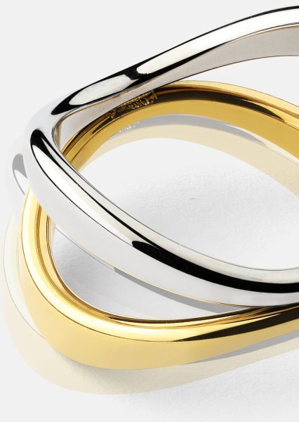 Ring Bicolor Wave - 18k Guldpläterad