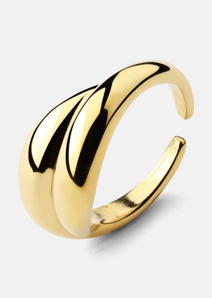 Ring Wave Bold - 18k Guldpläterad