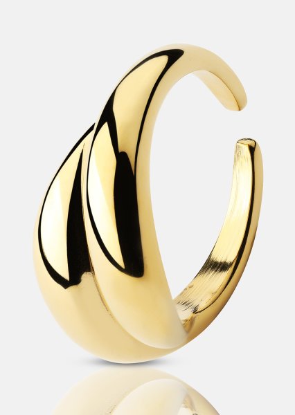 Ring Wave Bold - 18k Guldpläterad