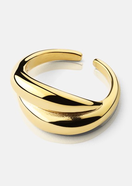 Ring Wave Bold - 18k Guldpläterad