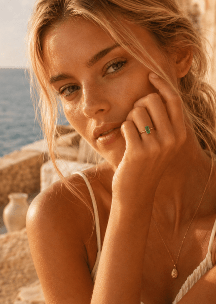 Ring Emeraldis - 18k Guldpläterad