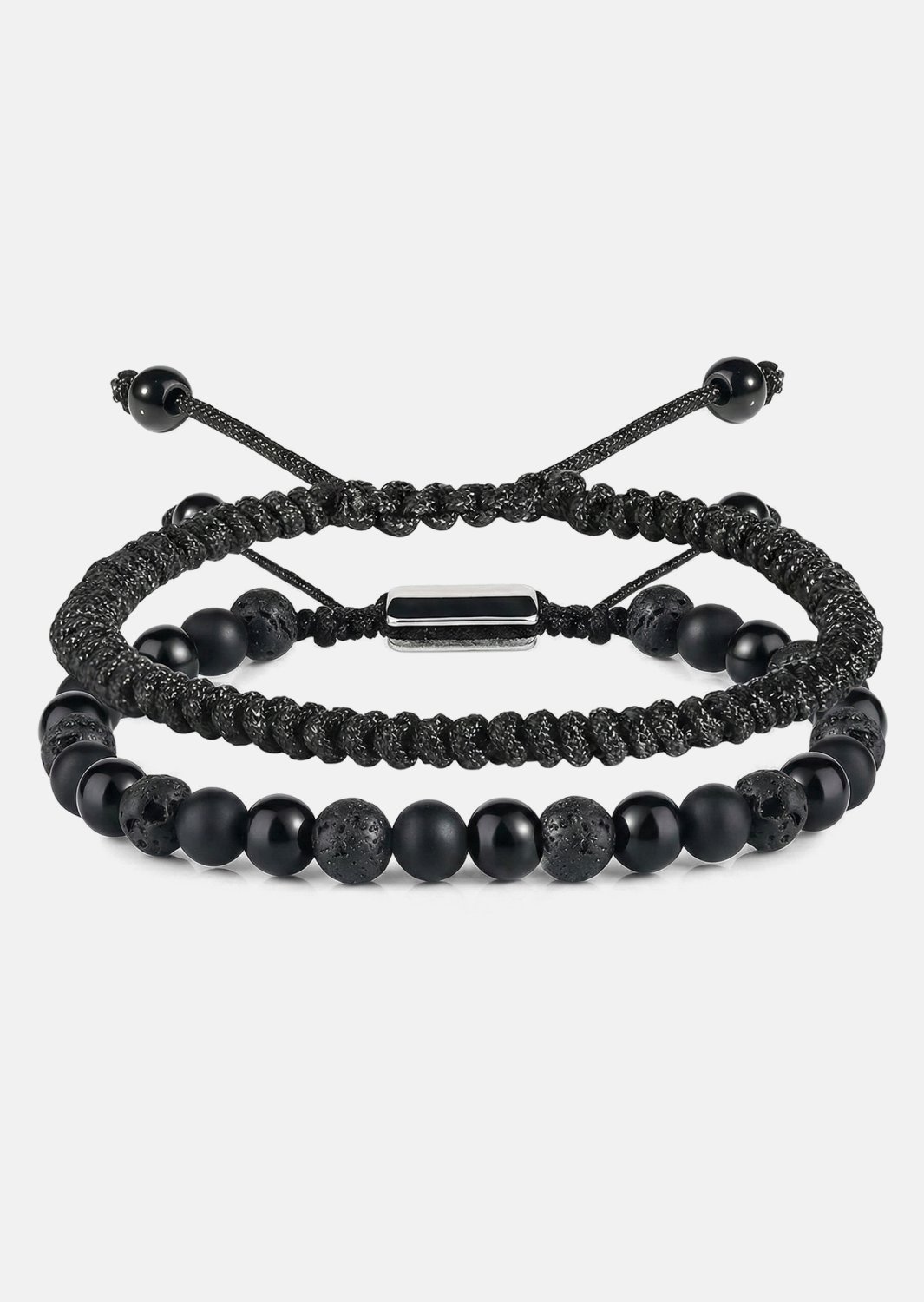 Pärlarmband Obsidian Knot
