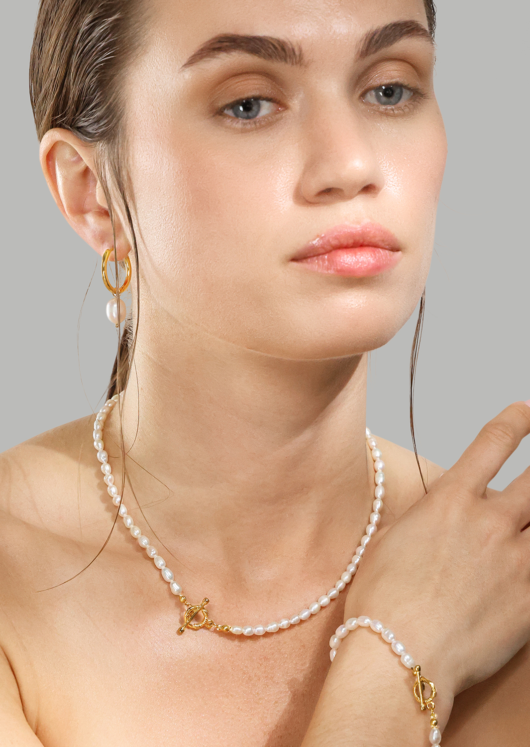 Halsband Classic Pearl - 18k Guldpläterat