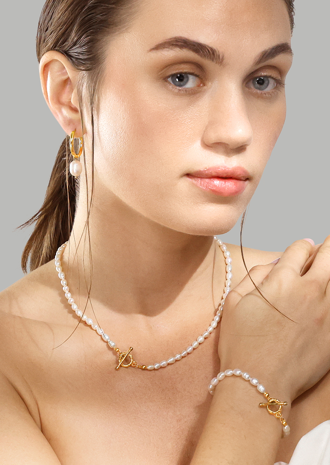 Halsband Classic Pearl - 18k Guldpläterat