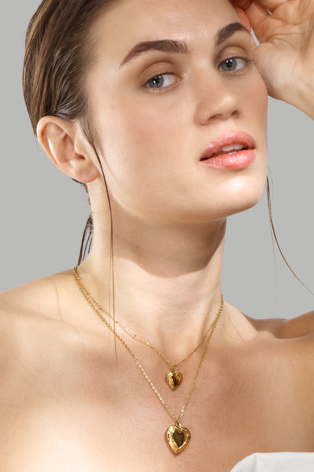 Halsband Golden Heart big - 18k Guldpläterat