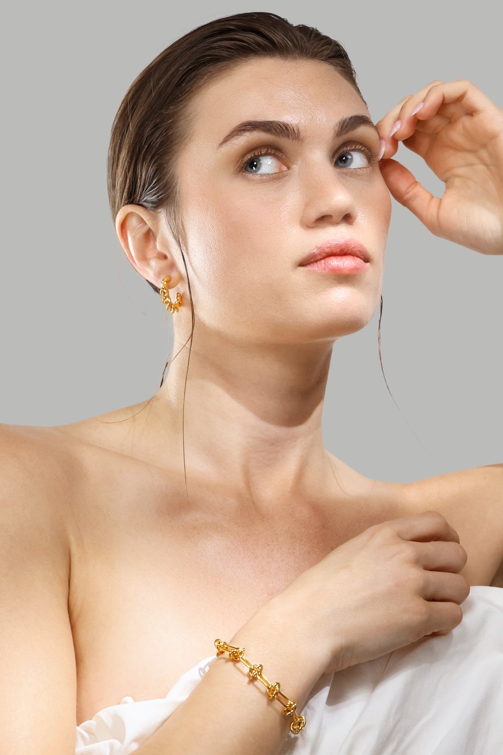 Örhänge Twist of Gold - 18k Gold Plated