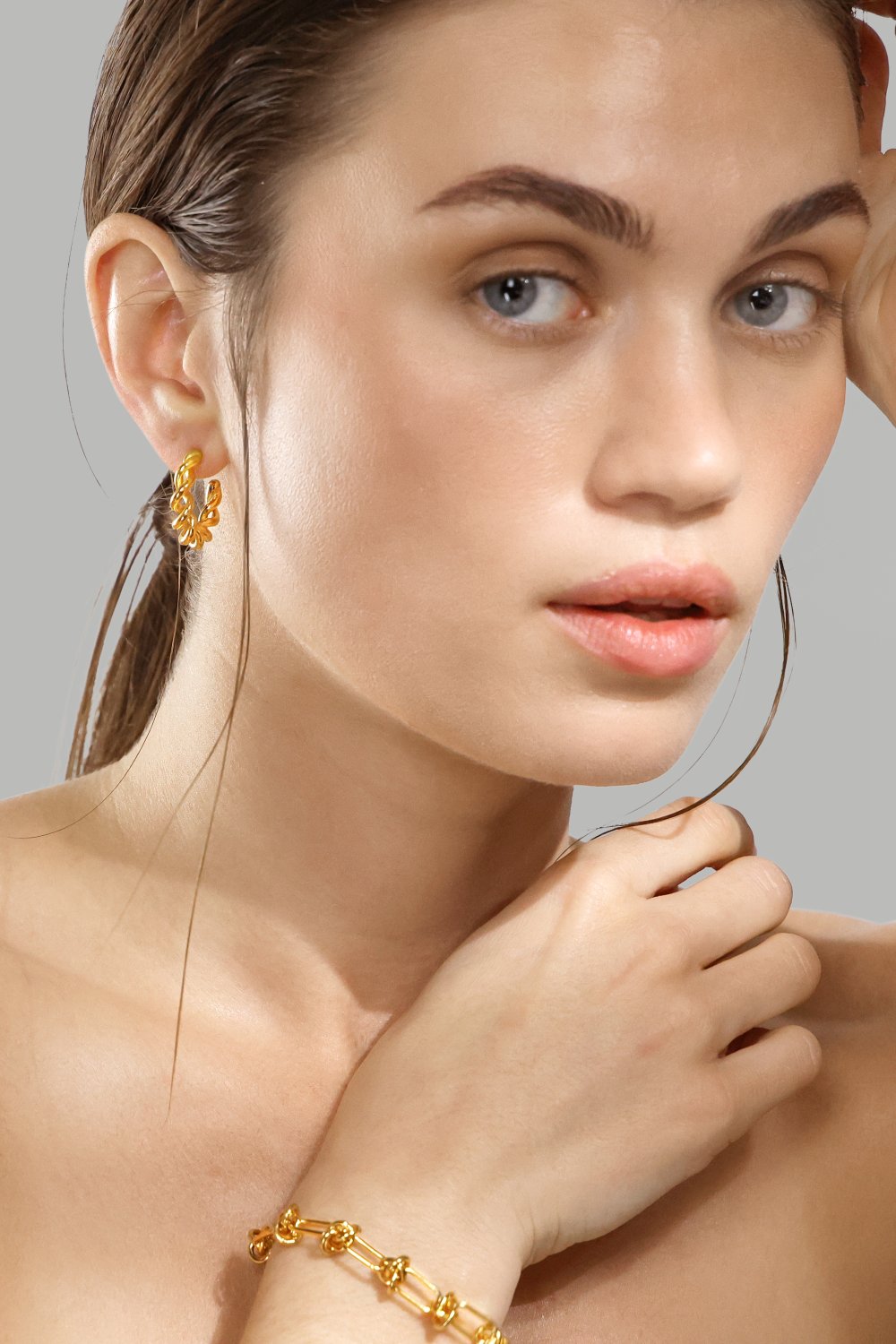 Örhänge Twist of Gold - 18k Gold Plated