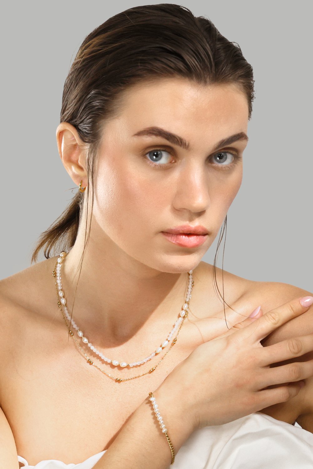 Armband Golden Pearl Chain - 18k Guldpläterat