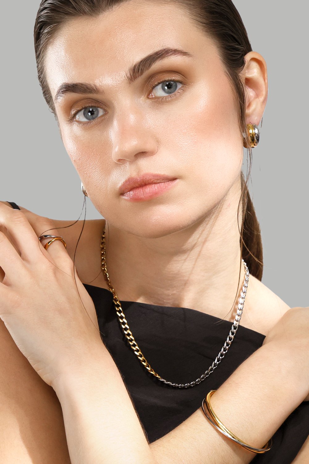 Armband Duo Cuff - 18k Guldpläterat