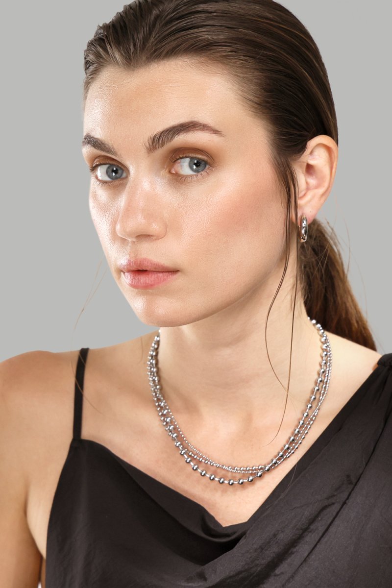 Halsband Layered Shine – Silverpläterat