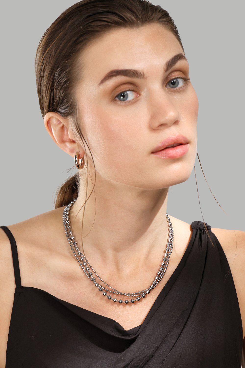 Halsband Layered Shine – Silverpläterat