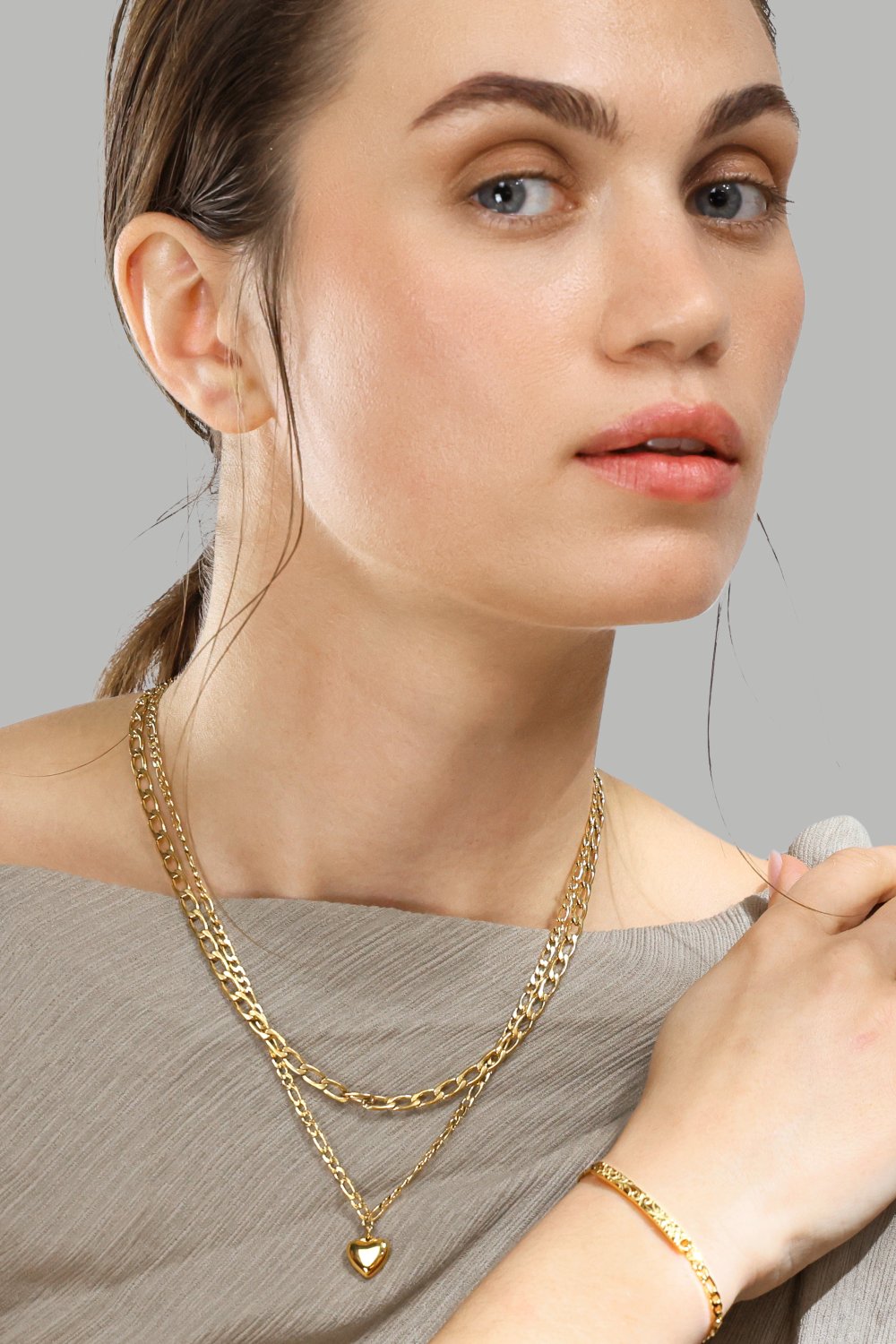 Halsband Figaro Chain - 18k Gold Plated