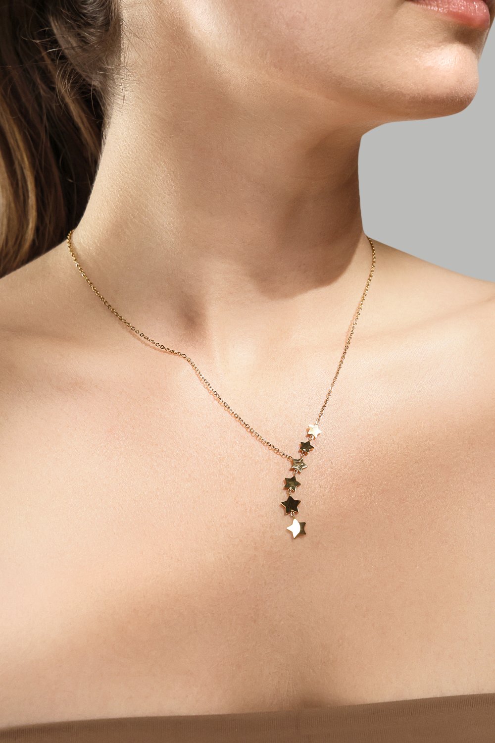 Halsband Stjärnfall - 18k Guldpläterat
