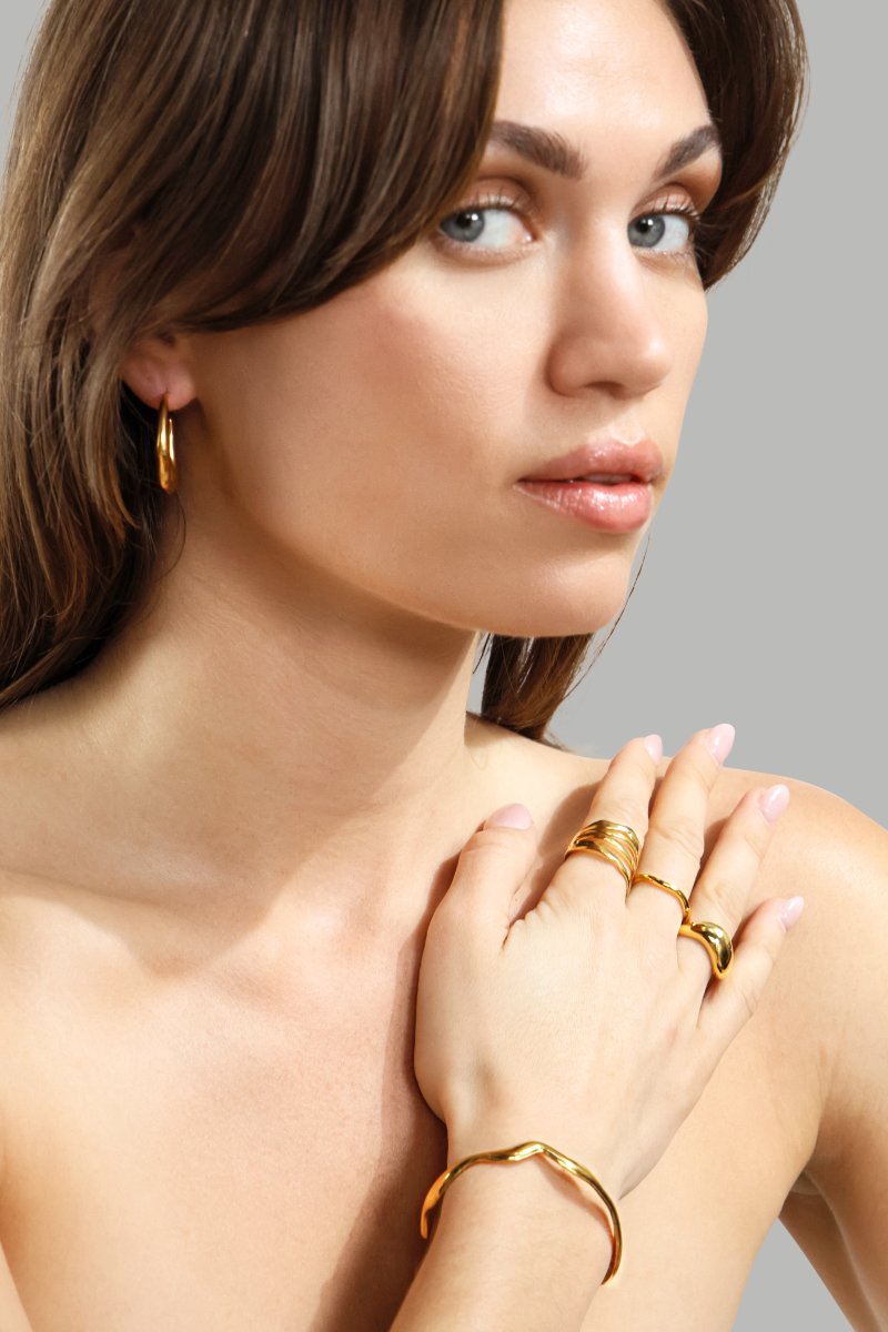 Örhänge Bold Drops - 18k Guldpläterat