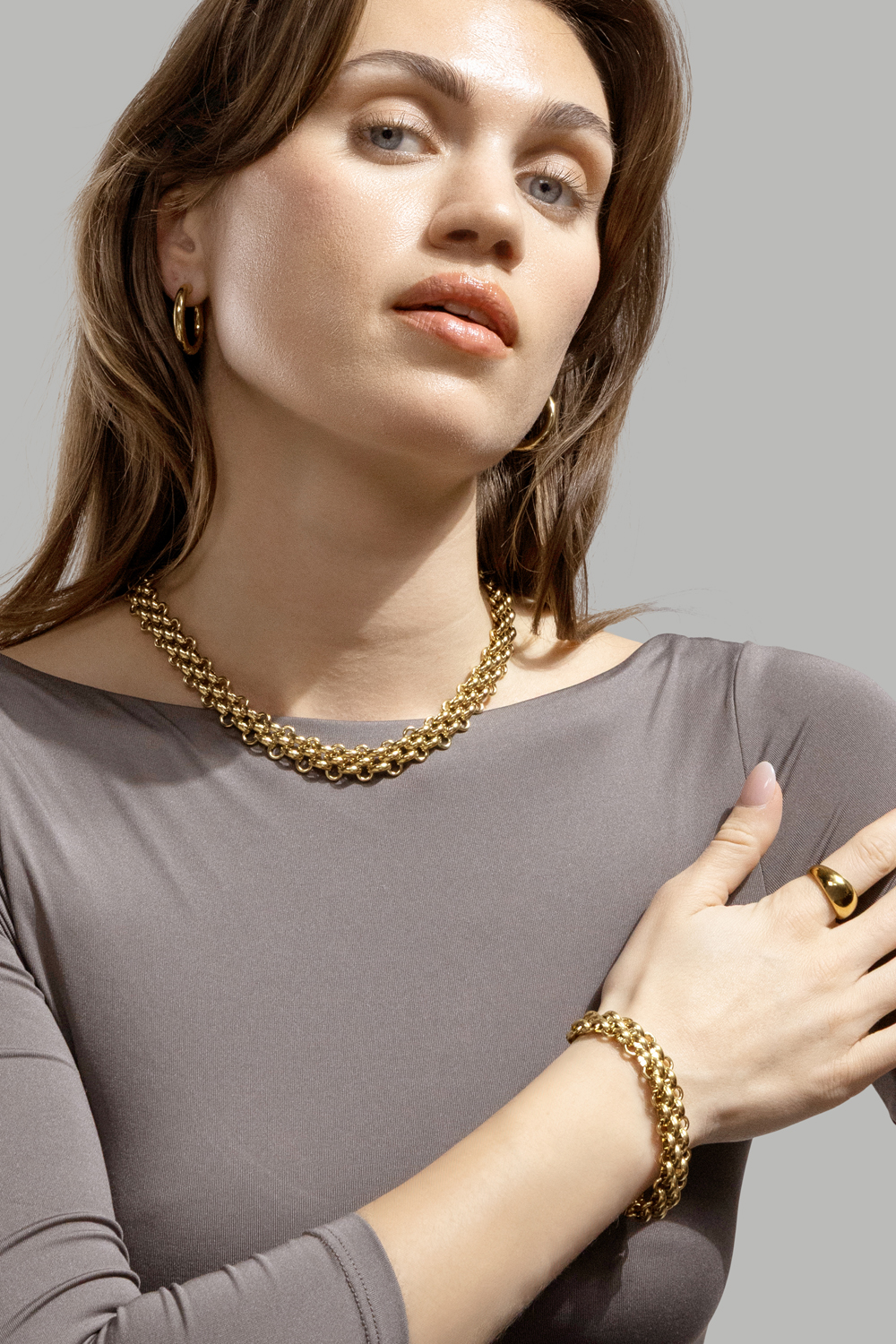 Halsband Bold Weave - 18k Guldpläterat