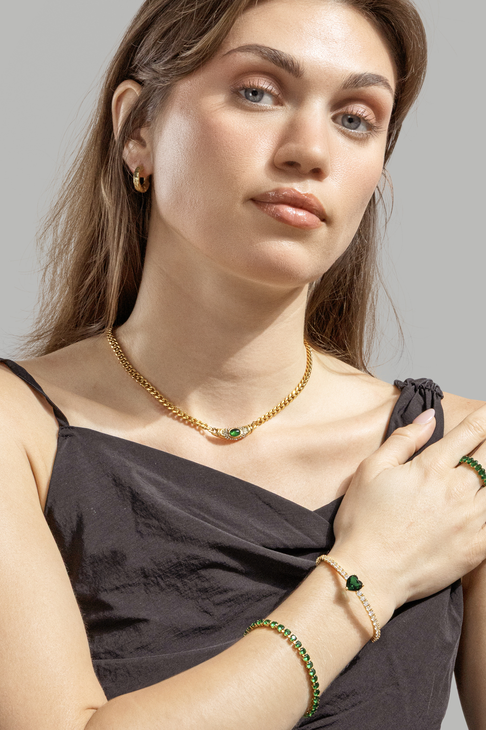 Örhänge Luxe Ripple Hoops - 18k Gold Plated