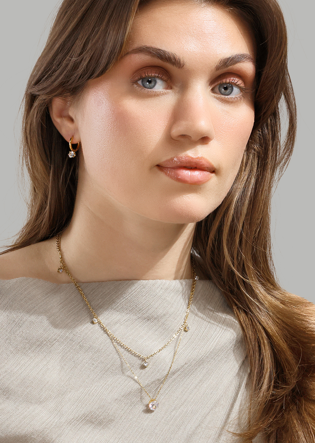 Halsband Luna Drops - 18k Guldpläterat