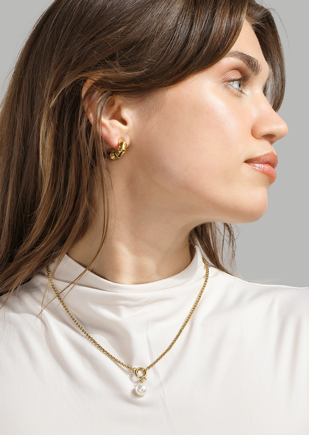 Halsband Opal Circle Necklace - 18k Gold Plated