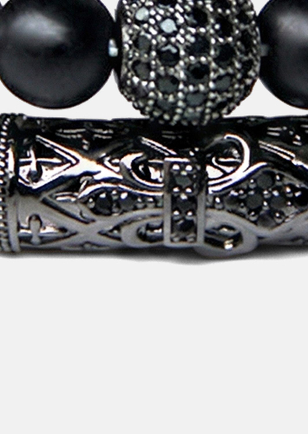 Pärlarmband Obsidian Crown