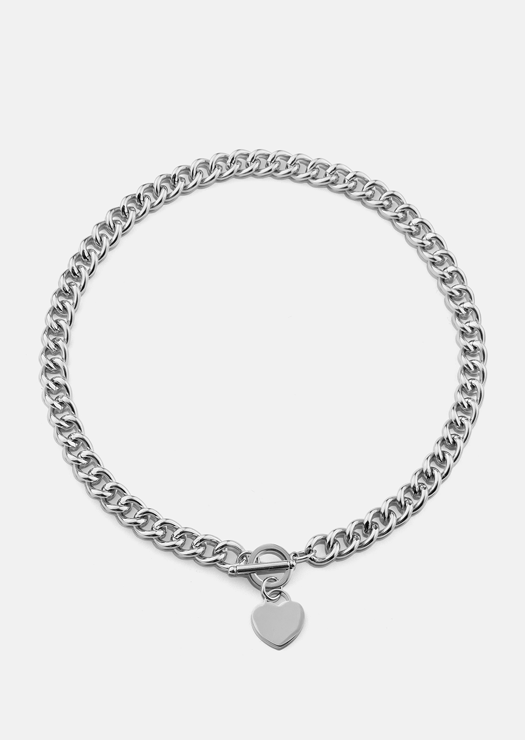 Luxe Circle Charm Necklace - Silverpläterat