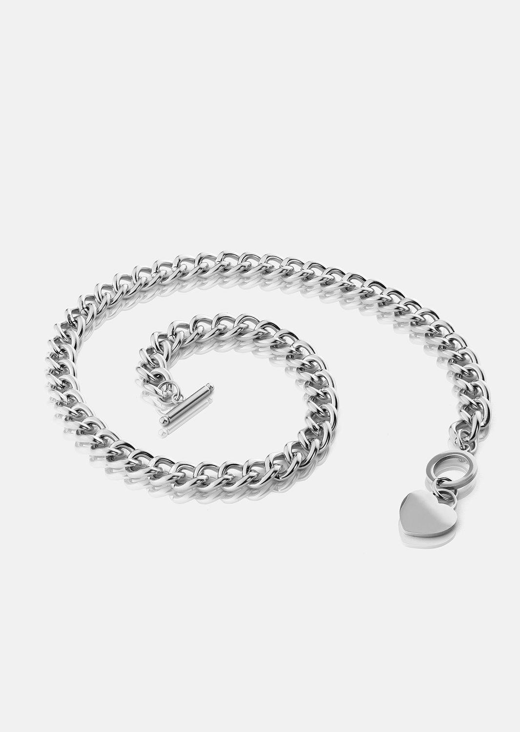 Luxe Circle Charm Necklace - Silverpläterat