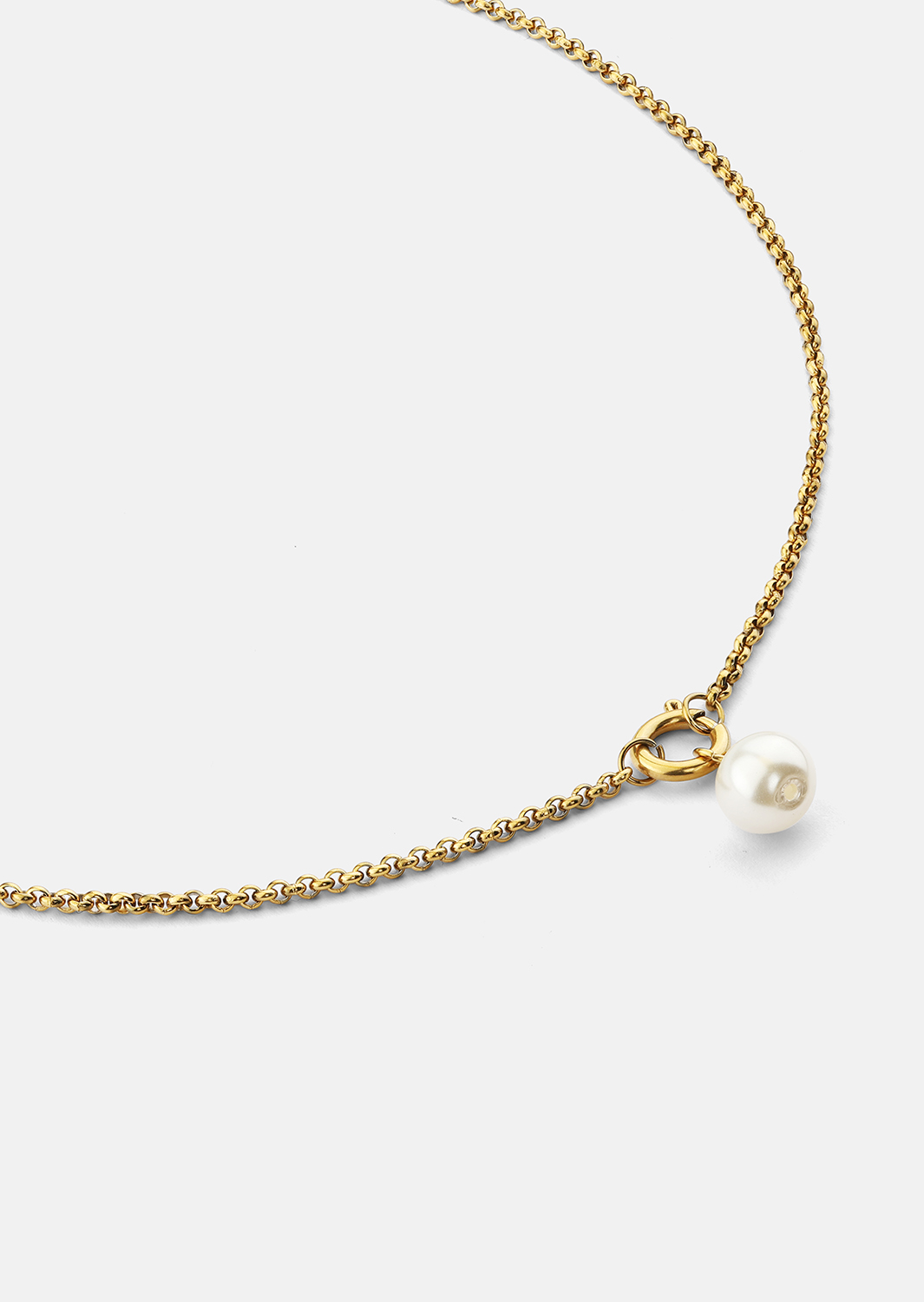 Halsband Opal Circle Necklace - 18k Gold Plated