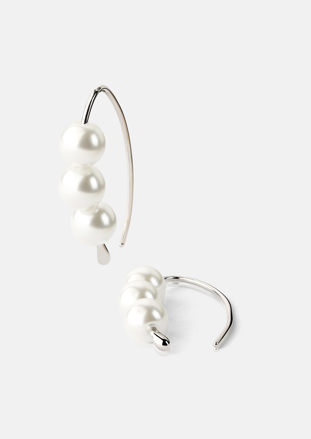 Örhänge Pearl Arc - Silverpläterat