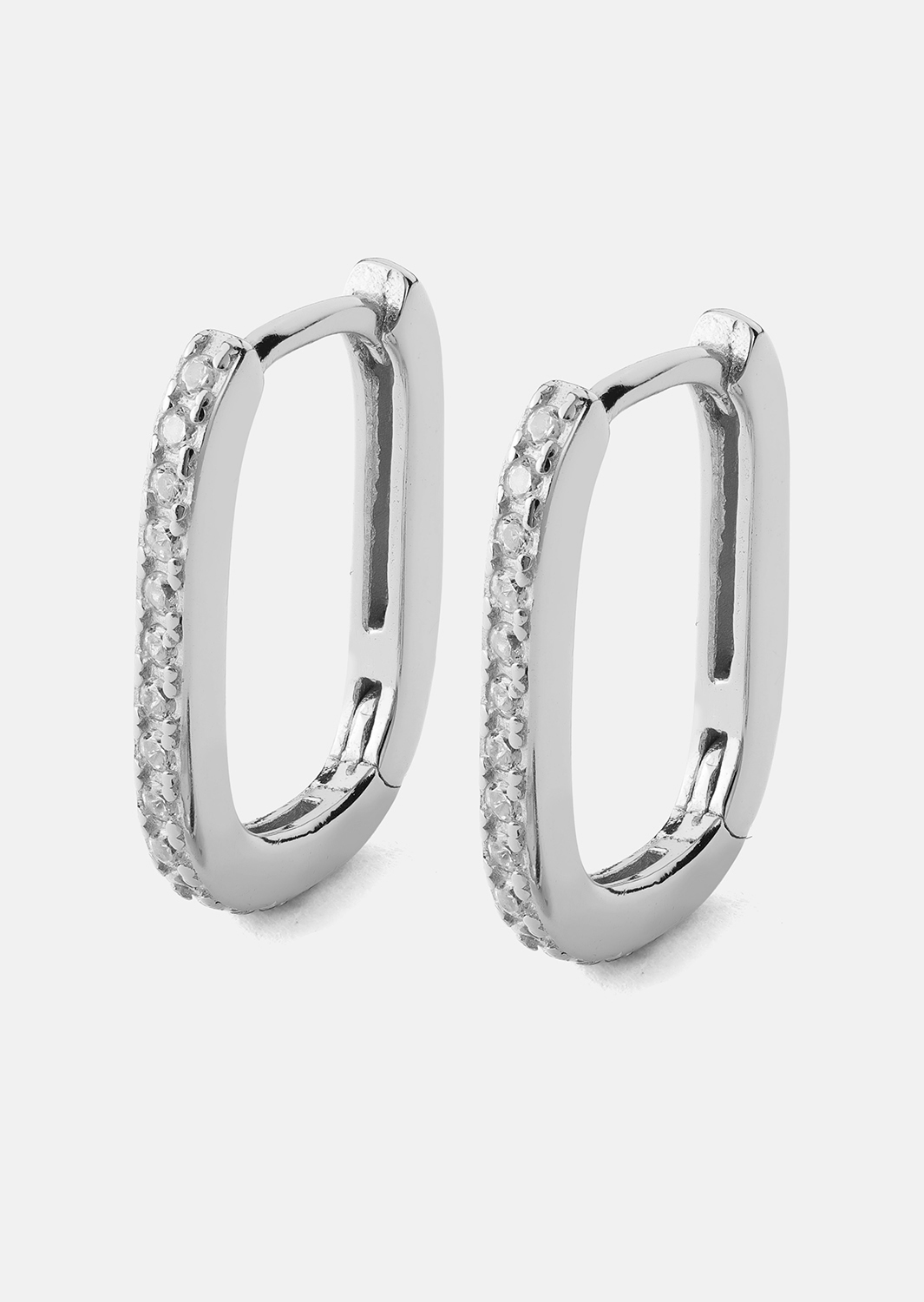 Örhänge Éclat Oval - Silver Plated