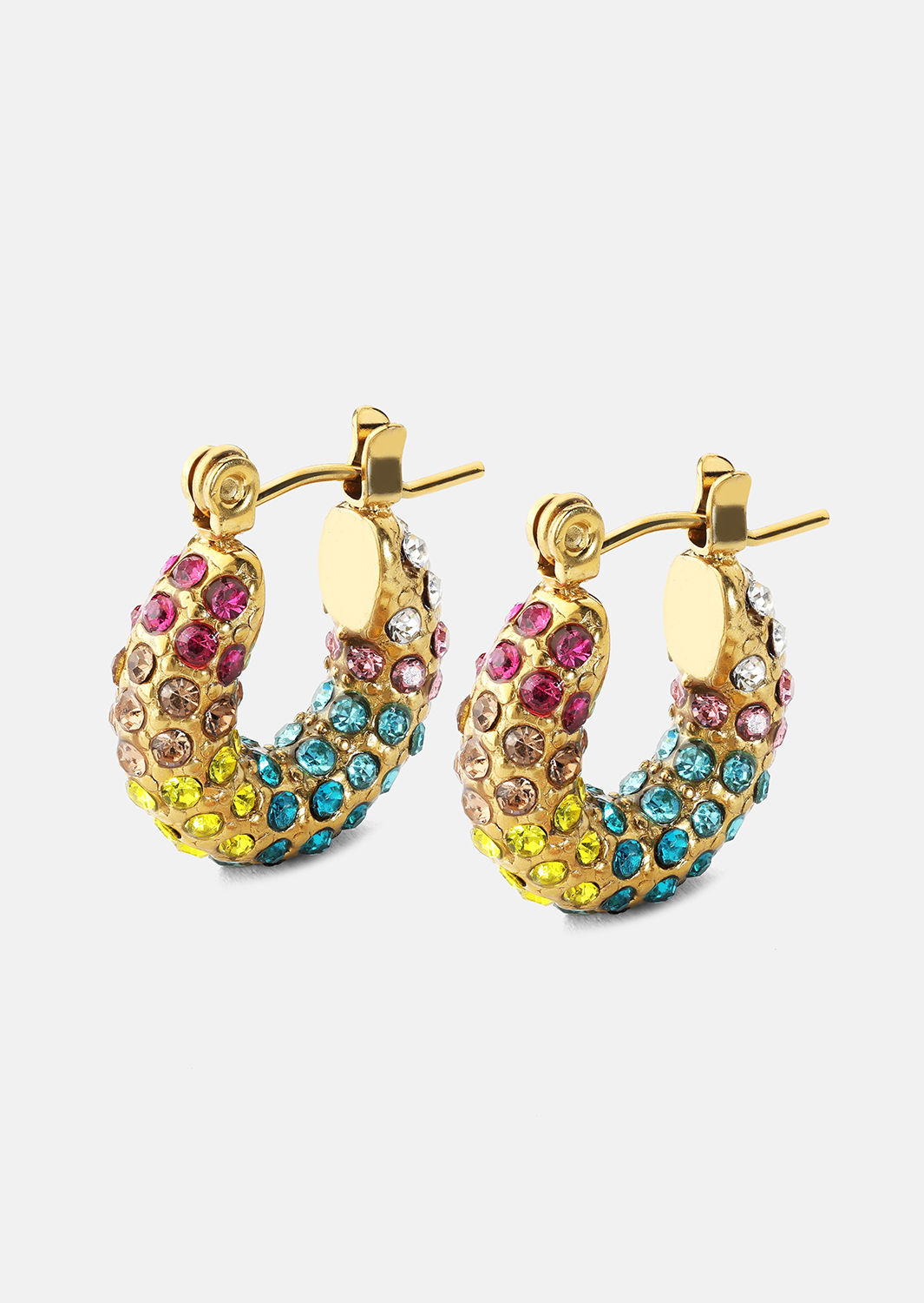 Colored Pearl Hoop Örhänge - 18k Guldpläterat