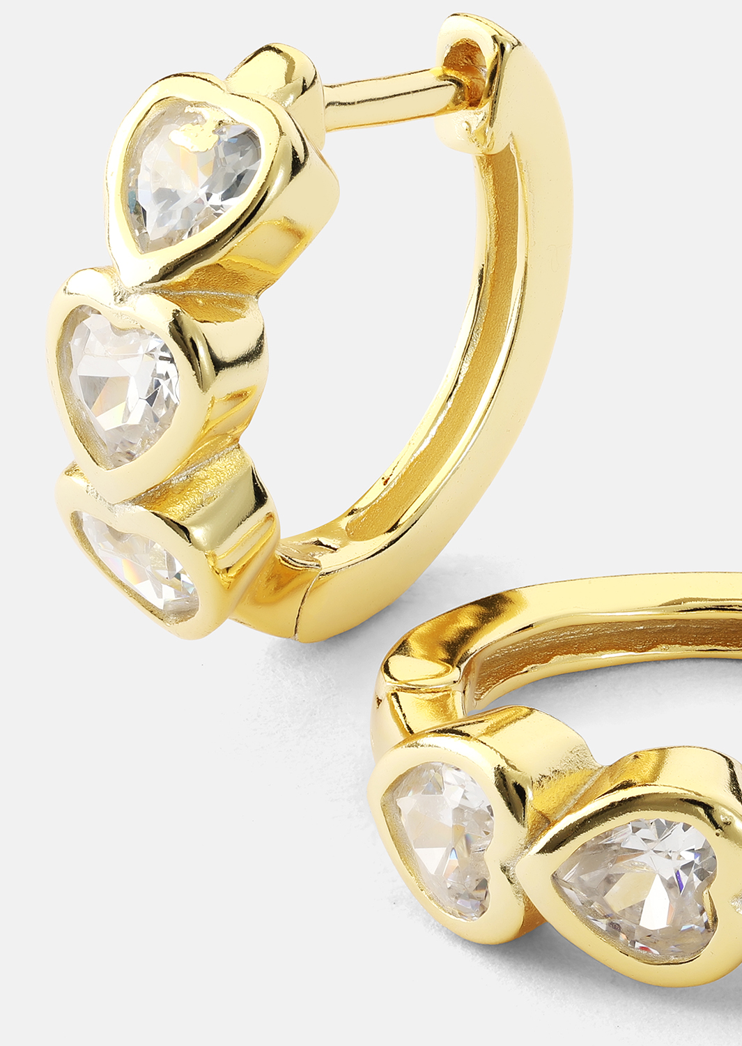 Örhänge Heart Hoops - 18k Guldpläterat