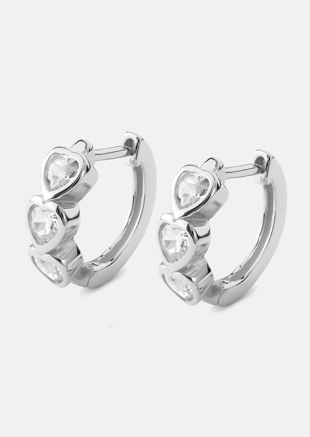 Örhänge Heart Hoops - Silverpläterat