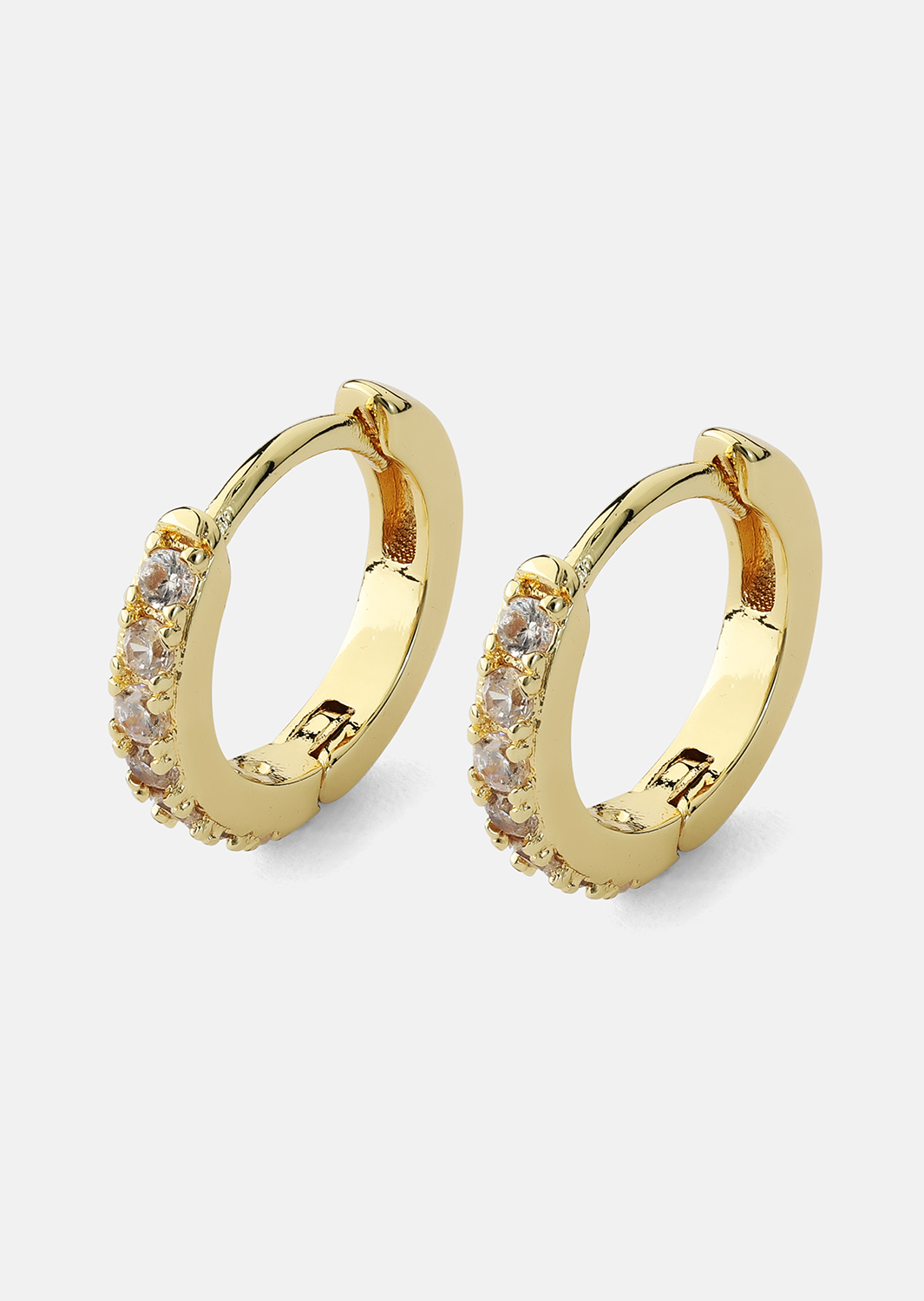 Örhängen Crystal Hoops - 18k Guldpläterade