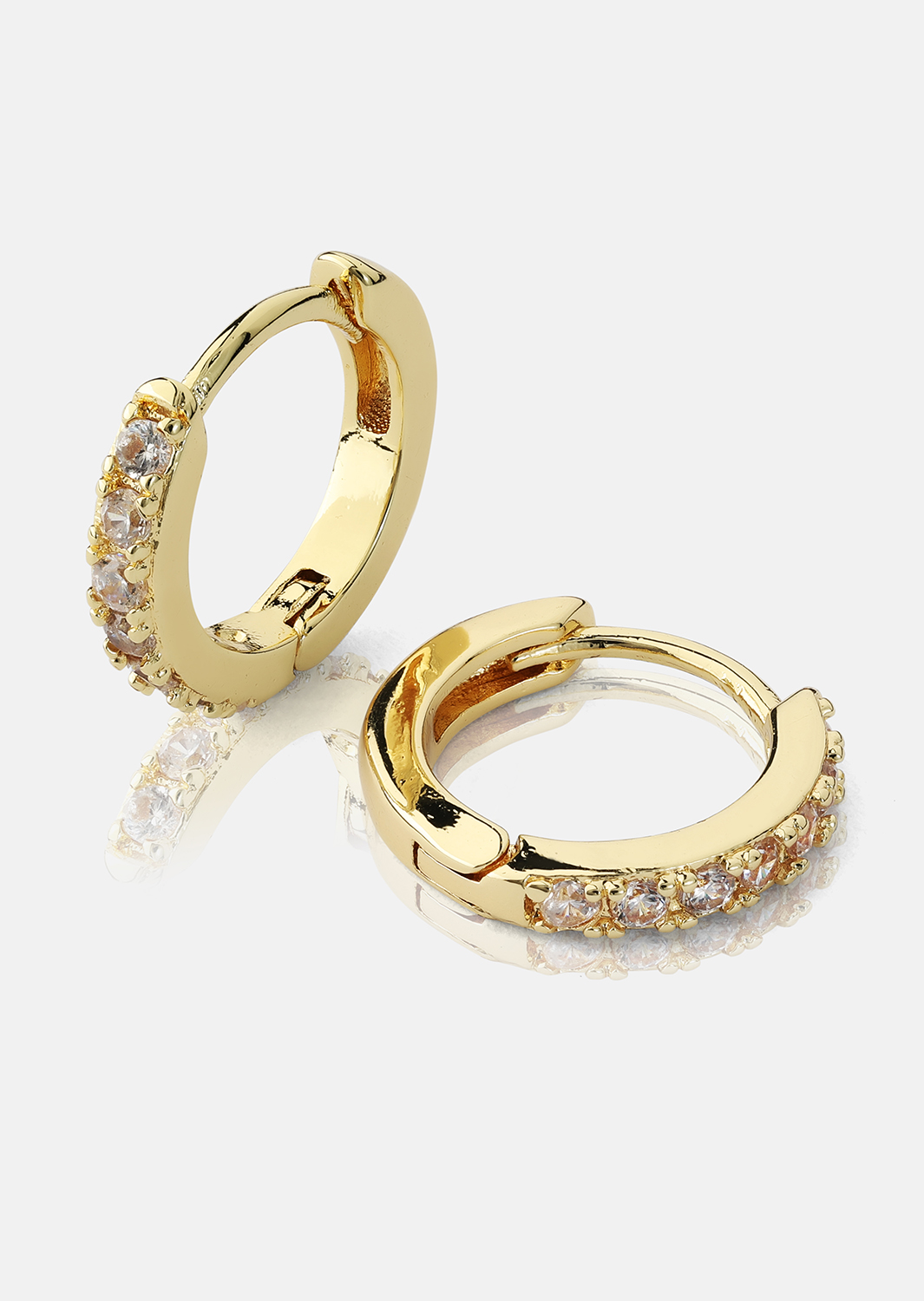 Örhängen Crystal Hoops - 18k Guldpläterade