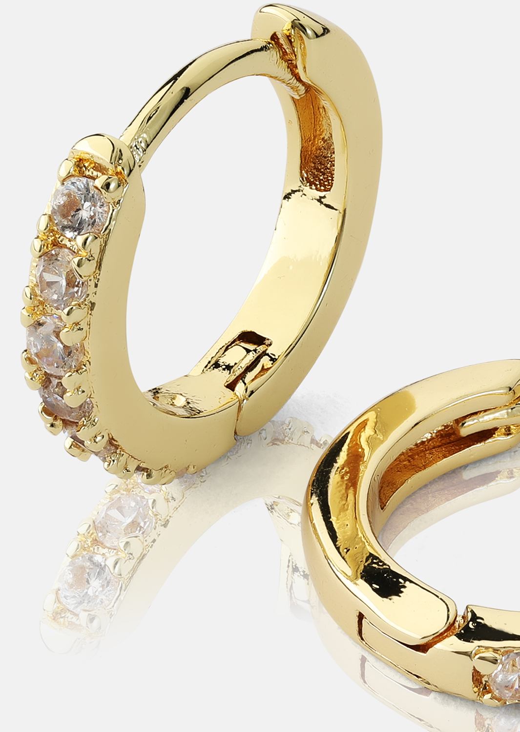 Örhängen Crystal Hoops - 18k Guldpläterade