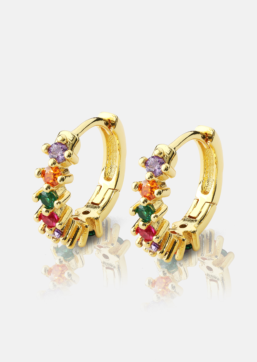Örhänge Multicolor Shine - 18k Guldpläterat