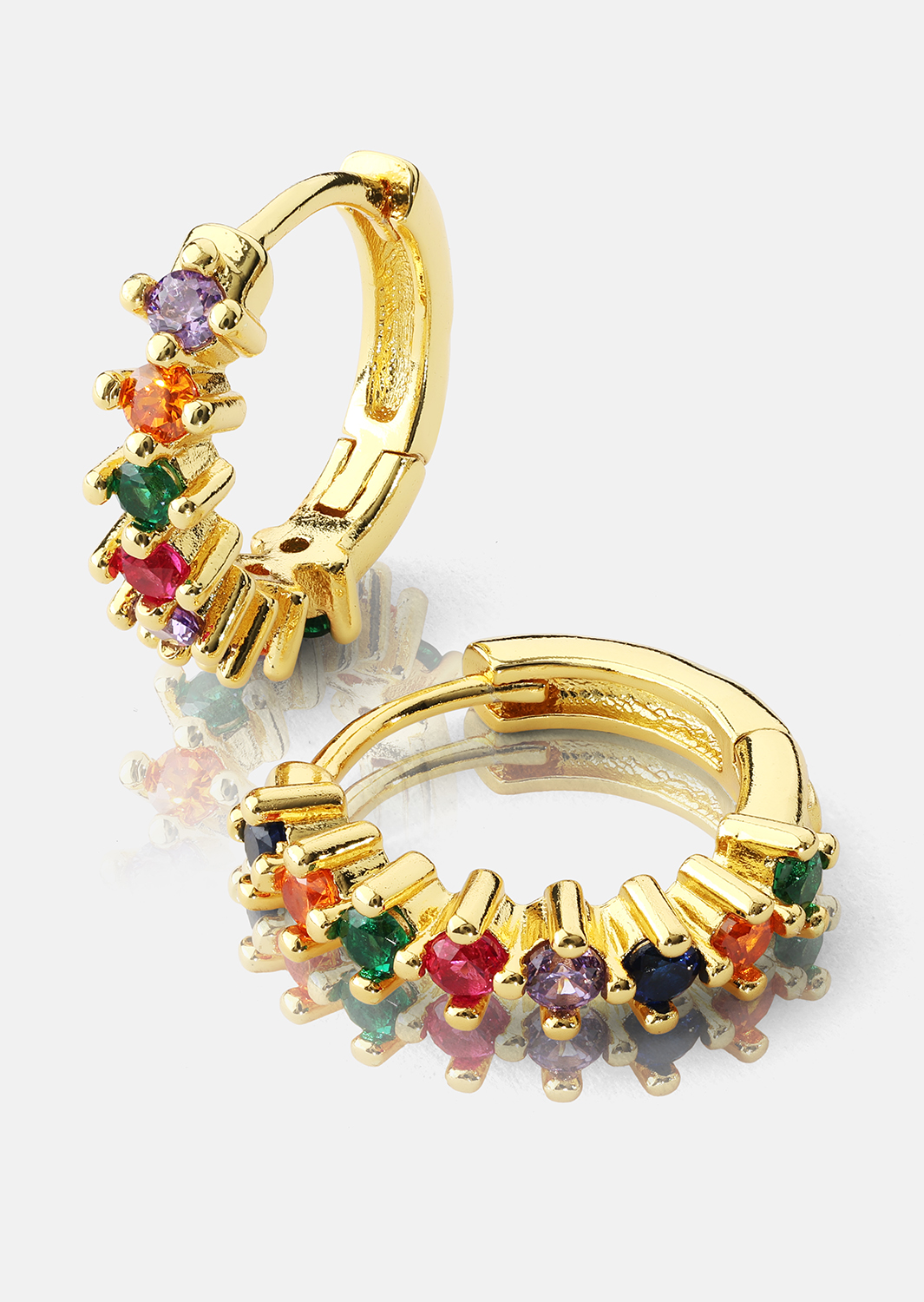 Örhänge Multicolor Shine - 18k Guldpläterat