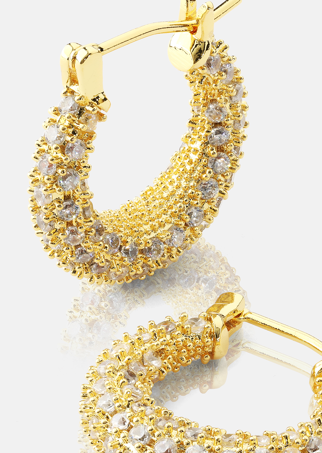 Örhänge Crystal Circle - 18k Guldpläterat