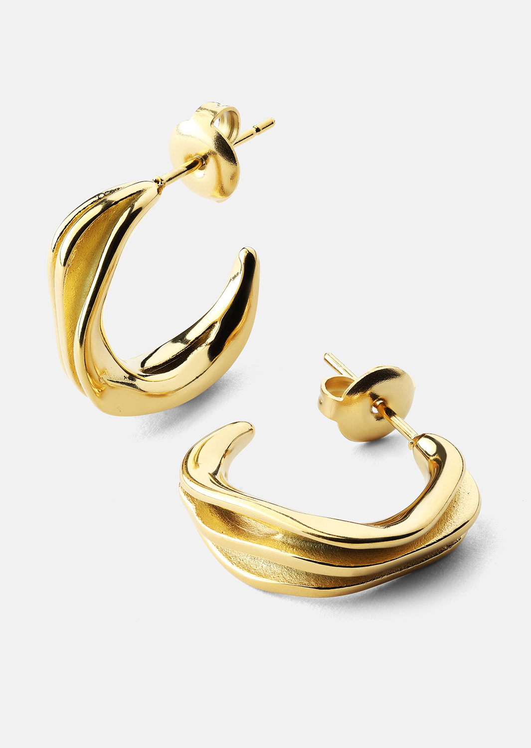 Örhängen Gleaming Flow - 18k Guldpläterade