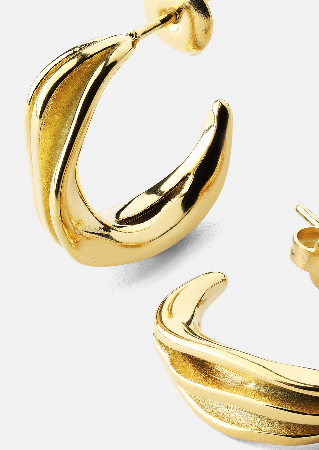 Örhängen Gleaming Flow - 18k Guldpläterade